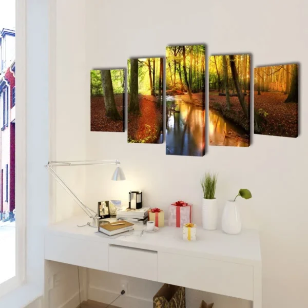 Canvas Wall Print Set Forest 39" x 20" - Image 2