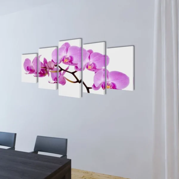 Canvas Wall Print Set Orchid 39" x 20" - Image 2