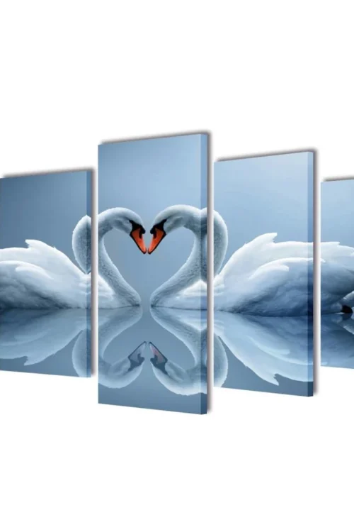 Canvas Wall Print Set Swan 39″ x 20″