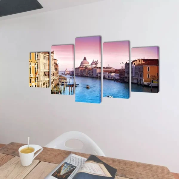 Canvas Wall Print Set Venice 39" x 20" - Image 2