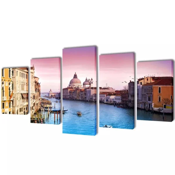 Canvas Wall Print Set Venice 39" x 20"