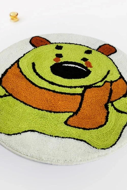 [Green Bear] Kids Room Rugs (23.6 by 23.6 inches)