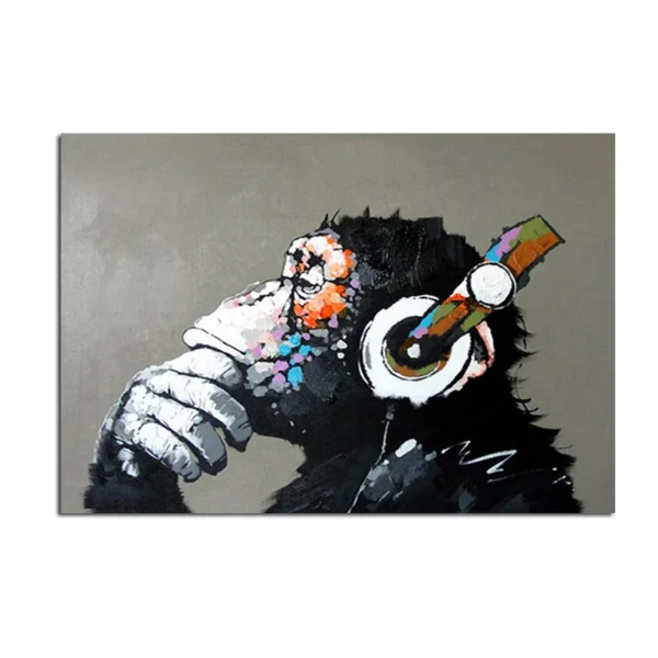 Handmade Abstract Oil Painting Top Selling Wall Art Modern Minimalist Gorilla Picture Canvas Home Decor For Living Room Bedroom No Frame 50x70