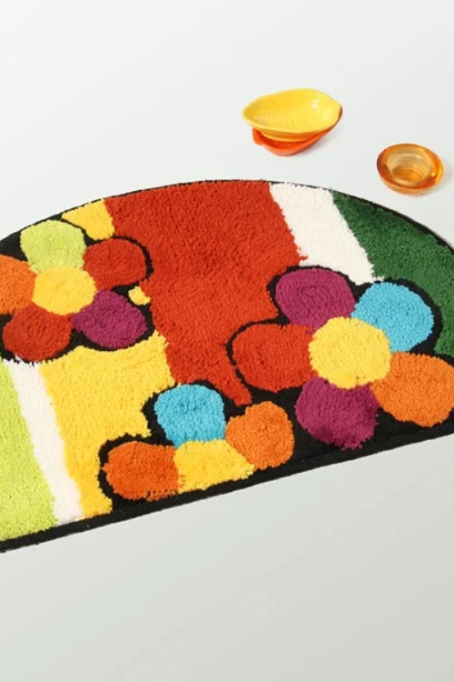 Naomi – [Flower & Stripes] Kids Room Rugs (15.7 by 24.8 inches)