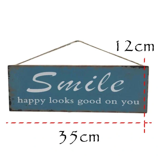 Wooden English Phrase Hanging Plaque Sign Clothing Store Cafe Bar Wall Art Decoration Slogan Sign,Blue - Image 2